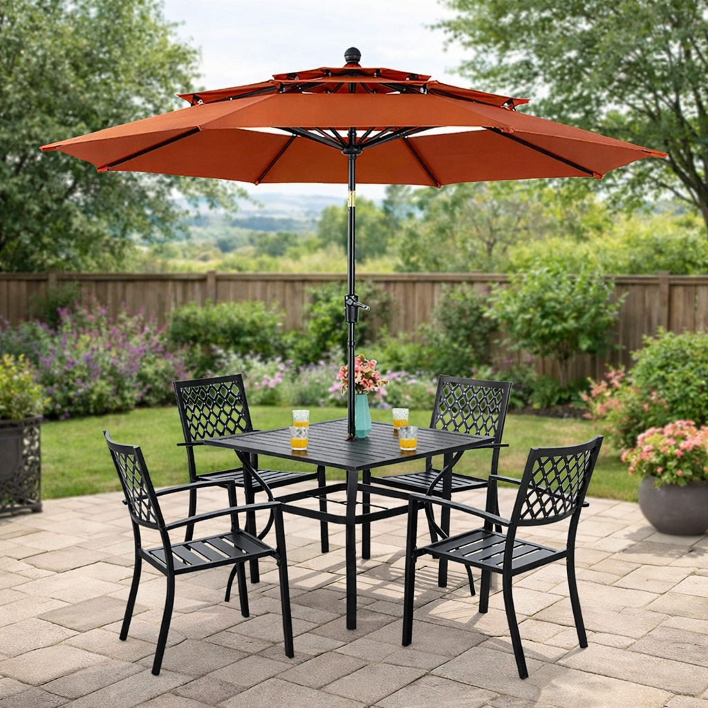 Metal Square Table Set for Patio