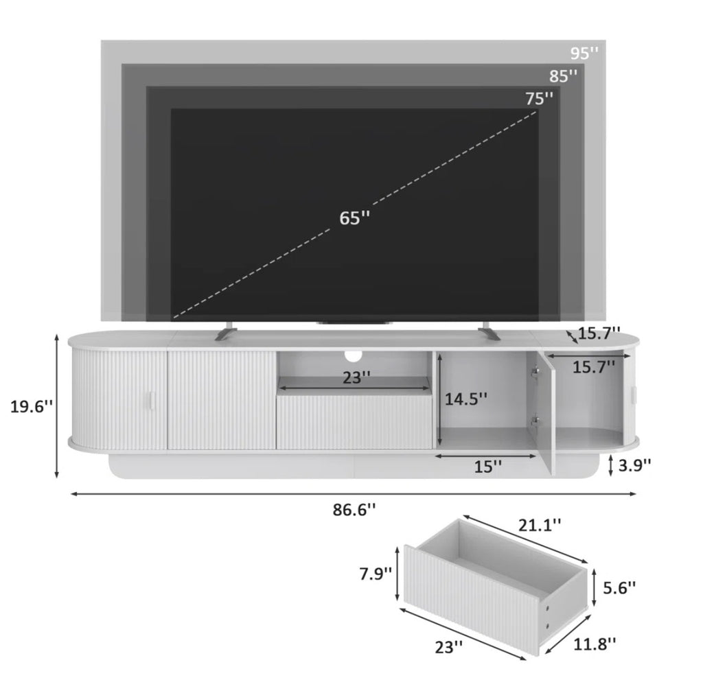 Fluted TV Console