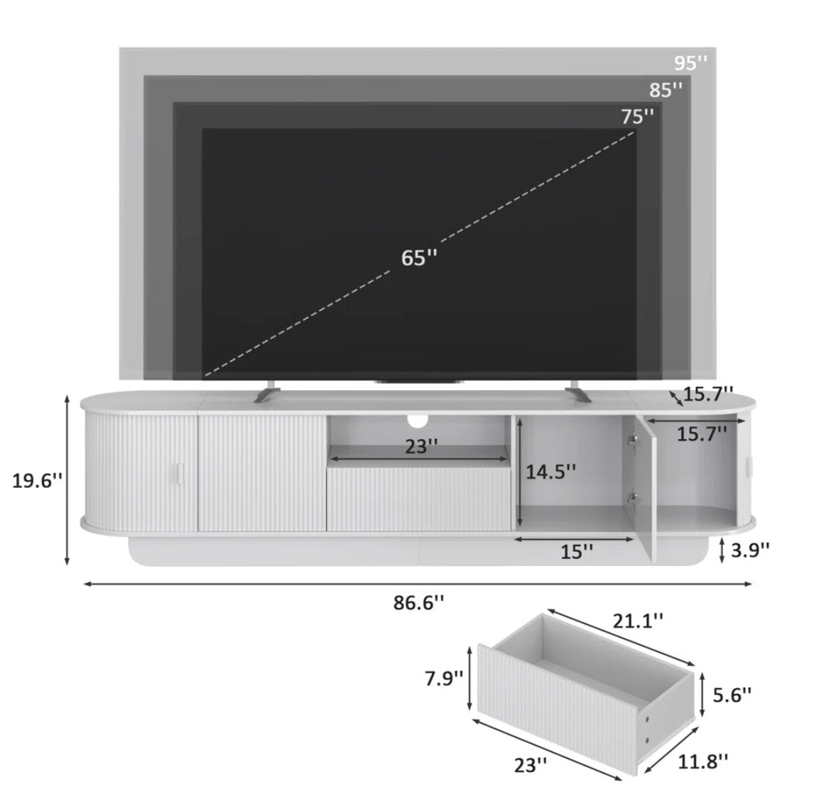 Fluted TV Console