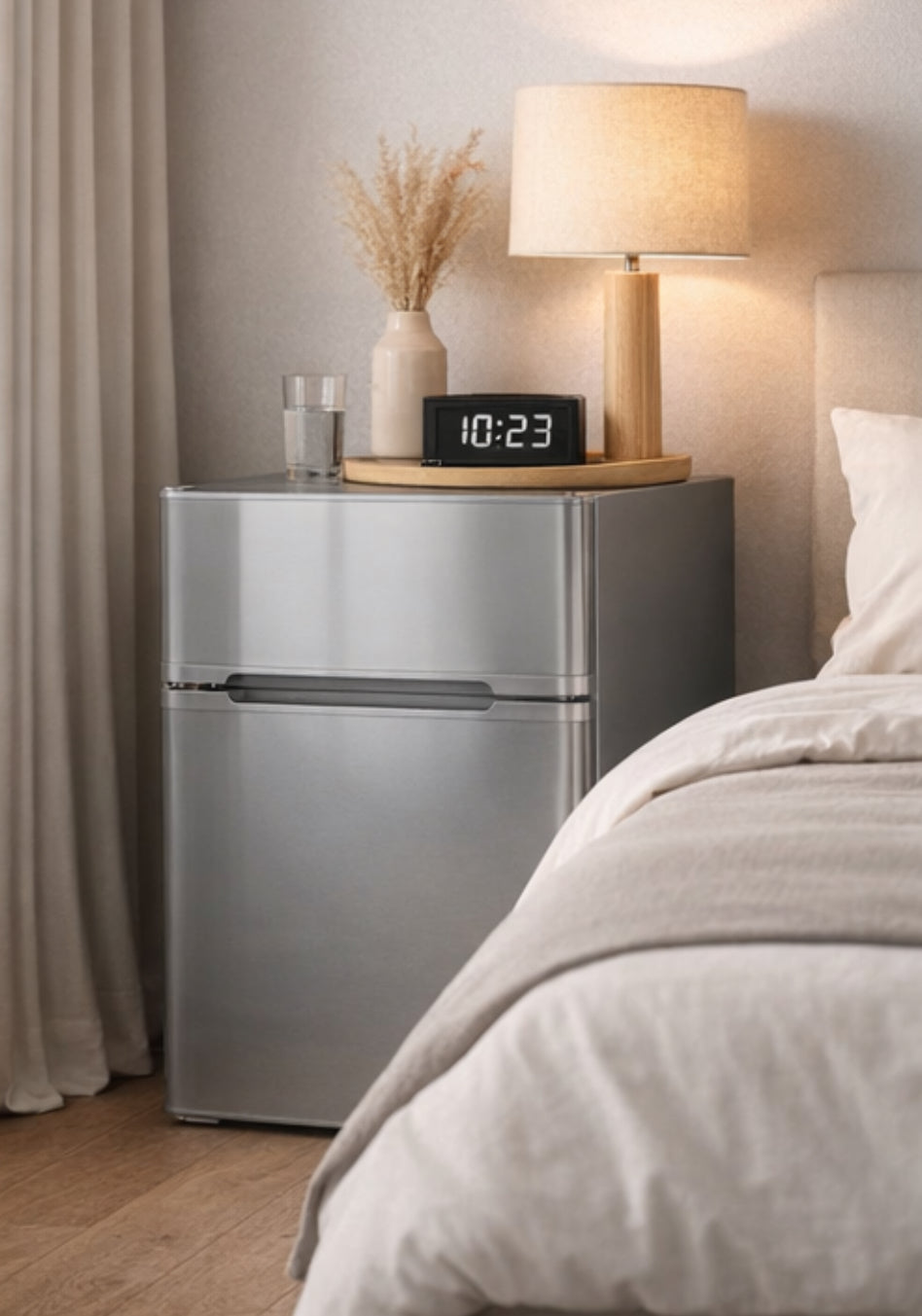 3.2 Cubic Feet Dual-Door Mini Fridge with Freezer