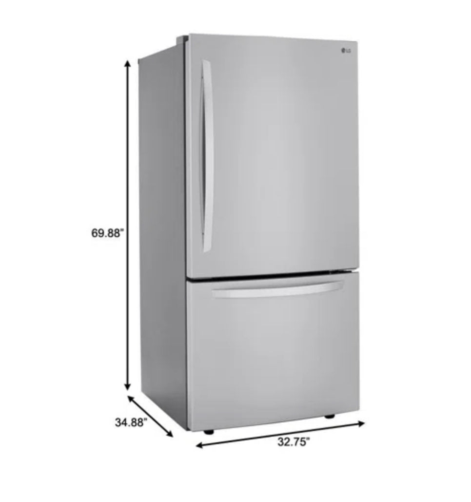 LG 26 Cubic Feet Bottom Freezer Refrigerator