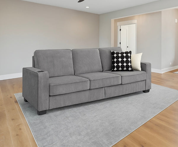 3-Seated Modern Sofa w/ 2 Cup Holders