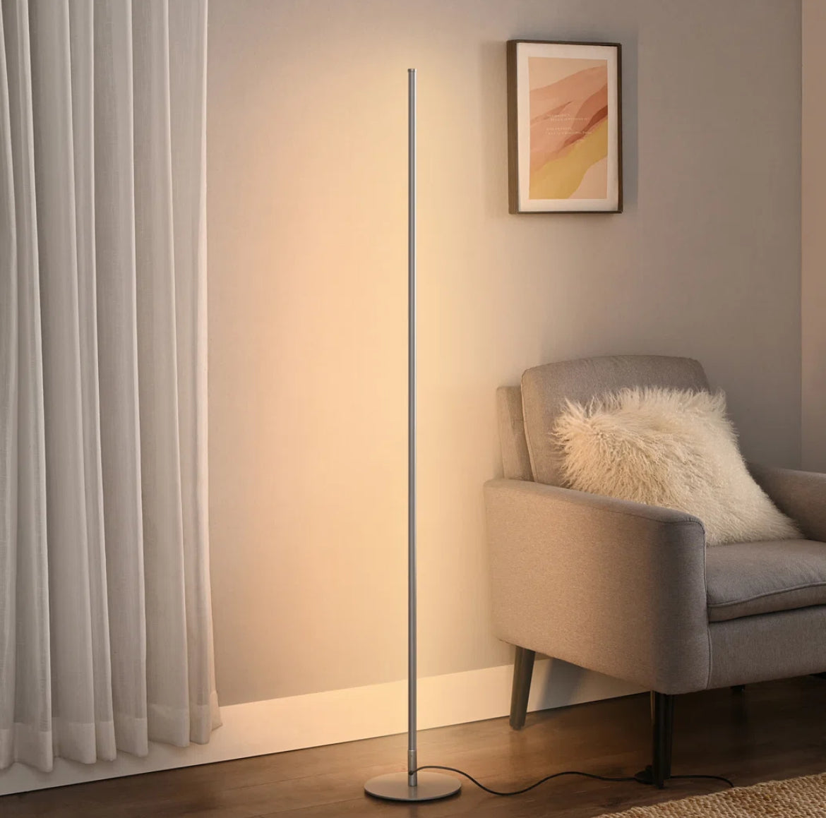 LED Corner Floor Lamp Adjustable w/ Remote