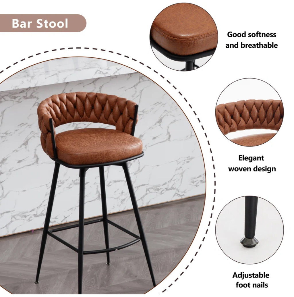 Counter Swivel Bar Stool w/ High Backrest (Set of 2)