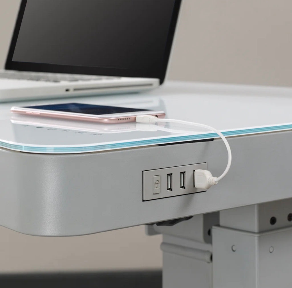 Adjustable Glass Top Standing Desk