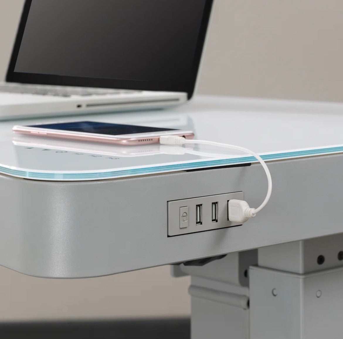 Adjustable Glass Top Standing Desk