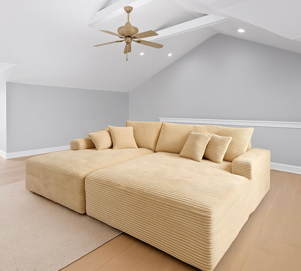 Oversized Multifunctional Sofa Bed w/ Throw Pillows