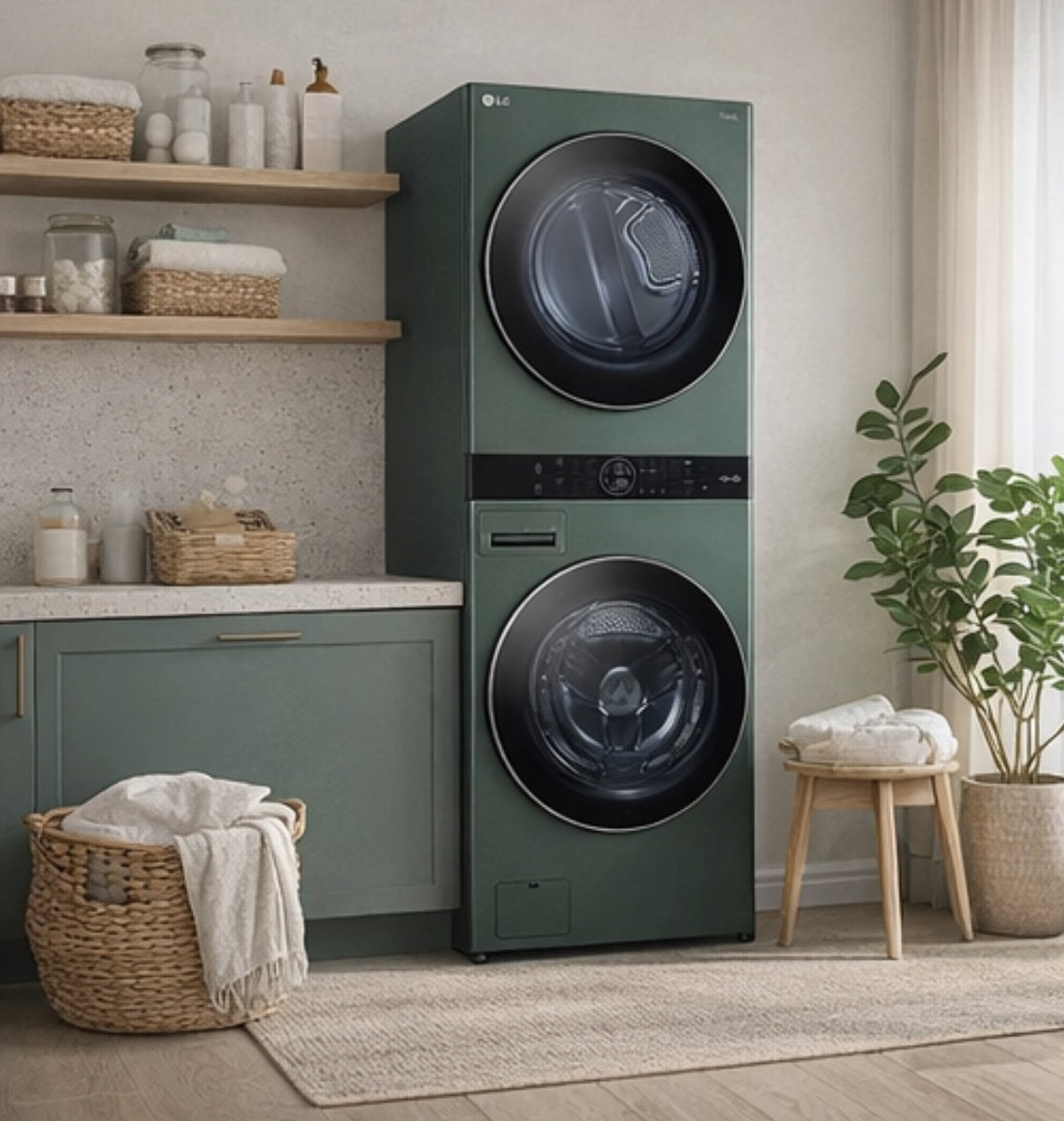 LG Dryer & Front Load WashTower w/ Center Control Washer