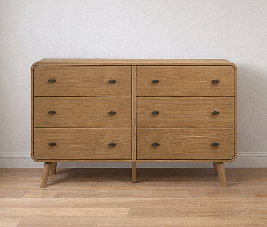 6-Drawer Retro Dresser