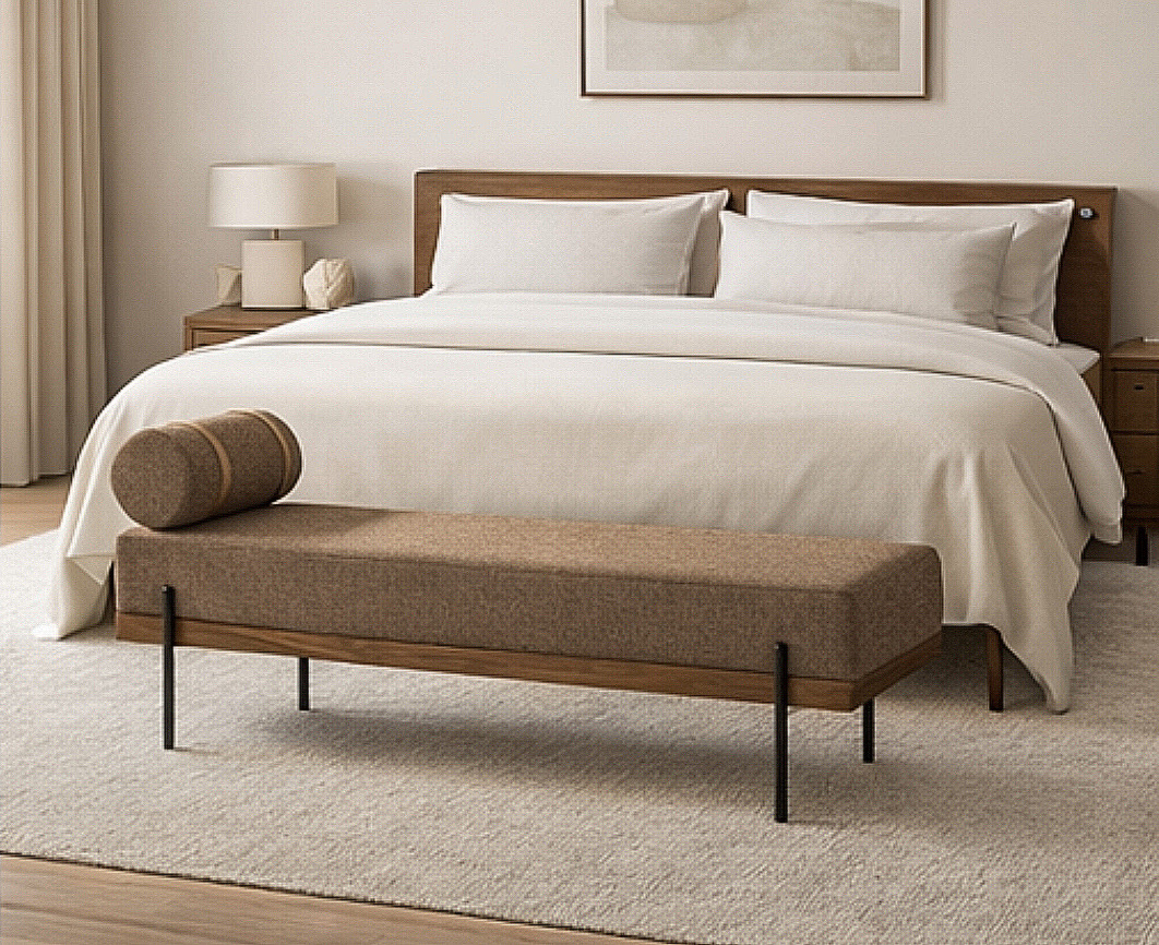 48” Modern Bench w/ Removable Pillows