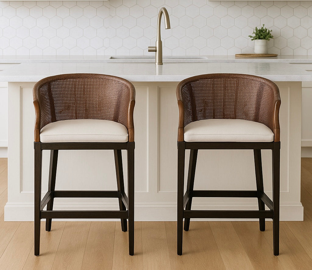 Brando Tropical Coastal Cushion Counter Stool