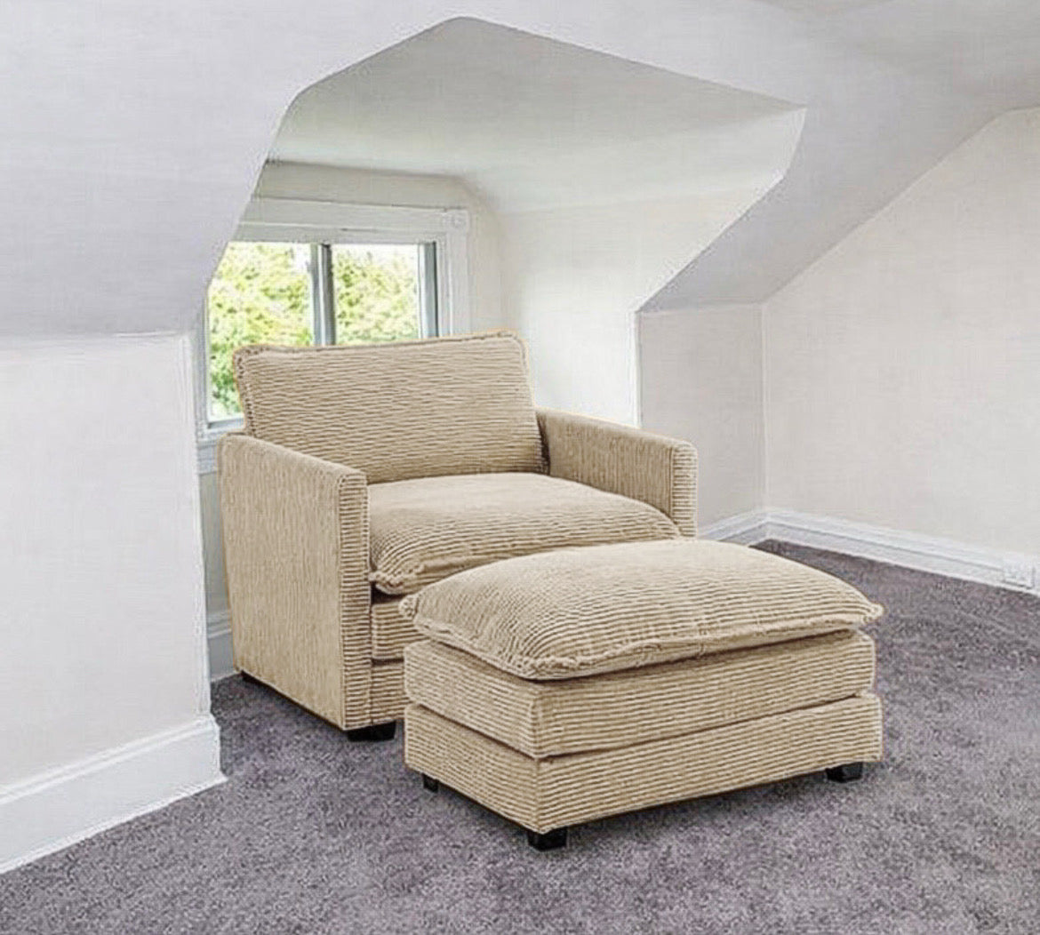 Upholstered Corduroy Armchair