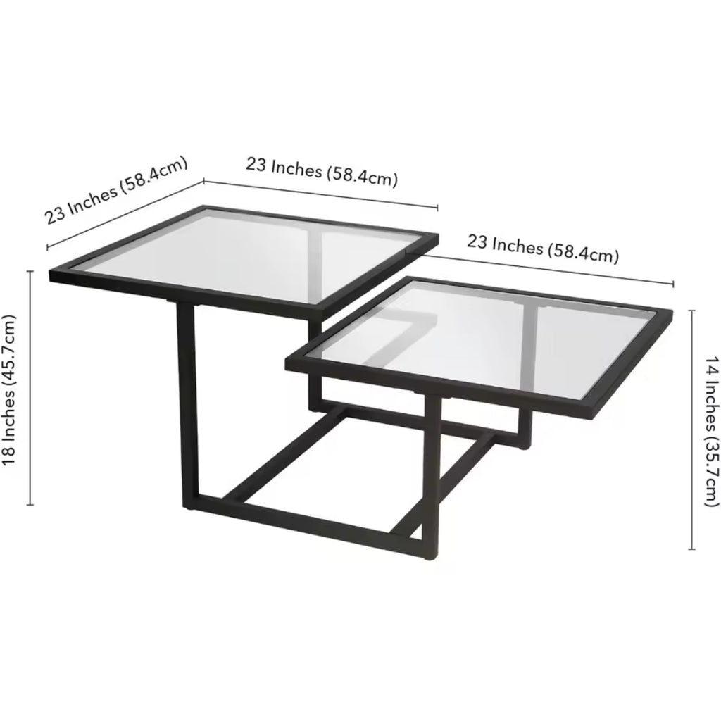 Double-Squared Glass Table