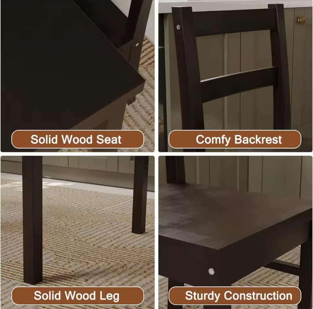 5-Piece Modern Wood Dining Table Set for 4