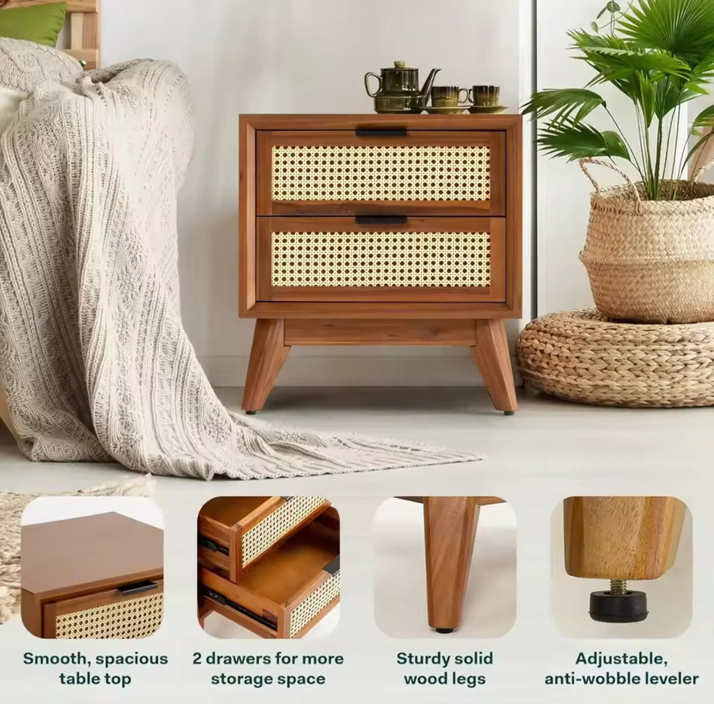 Jasper Deluxe Rattan Nightstand