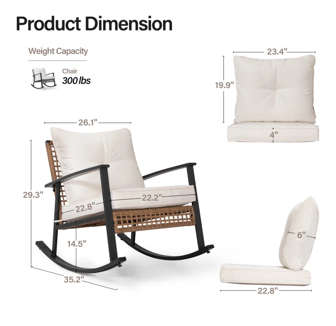 Comfy Patio Rocking Chairs (Set of 2)