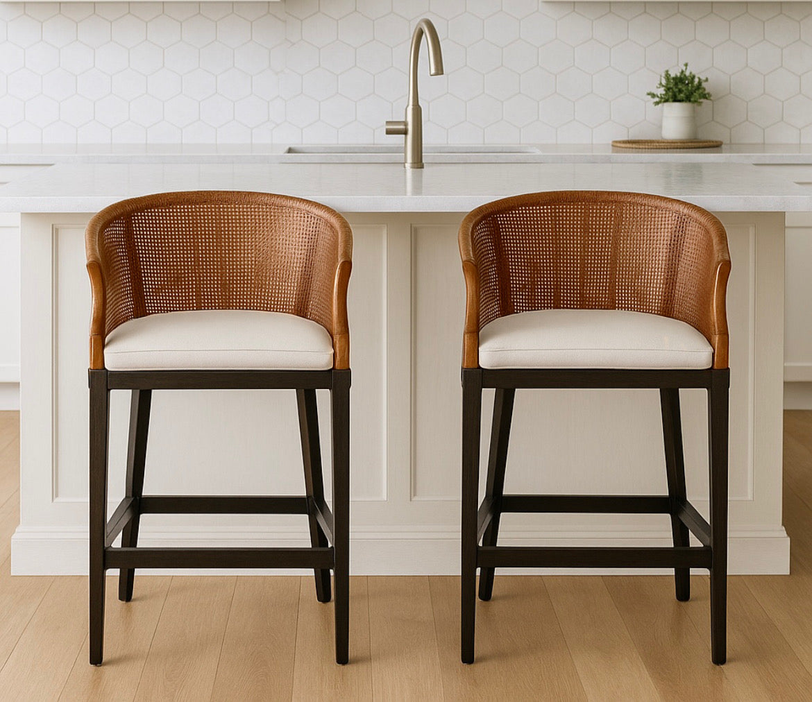 Brando Tropical Coastal Cushion Counter Stool