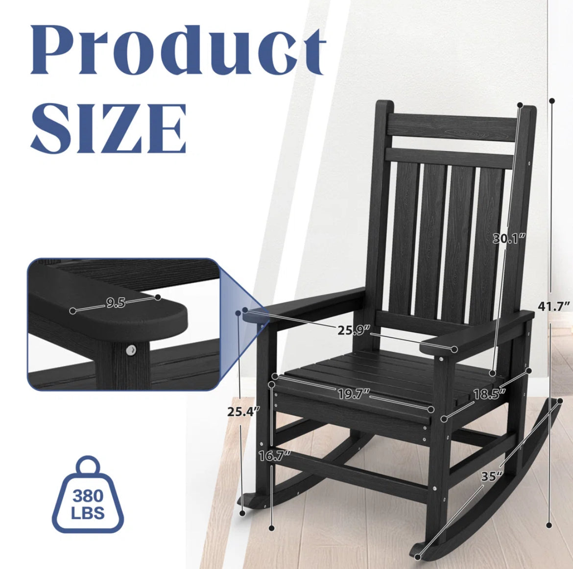 Outdoor Wood Rocking Chair (Set Of 2)