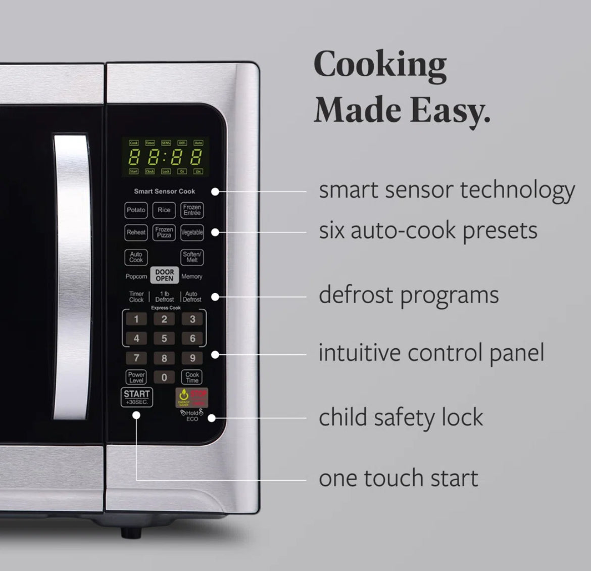 Farberware 1.2 Cubic Feet Countertop Microwave w/ Sensor Cooking