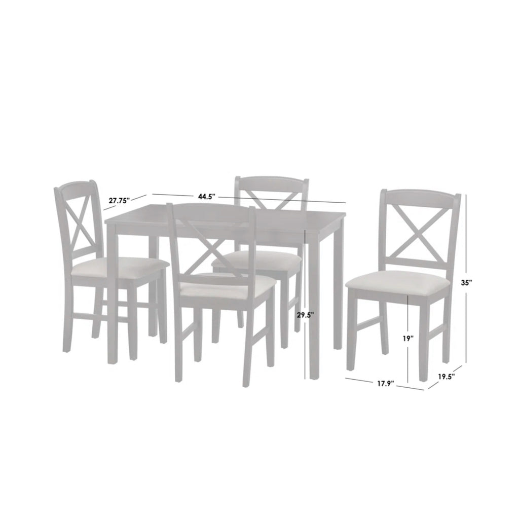 Space-Saving Farmhouse Dining Table Set for 4