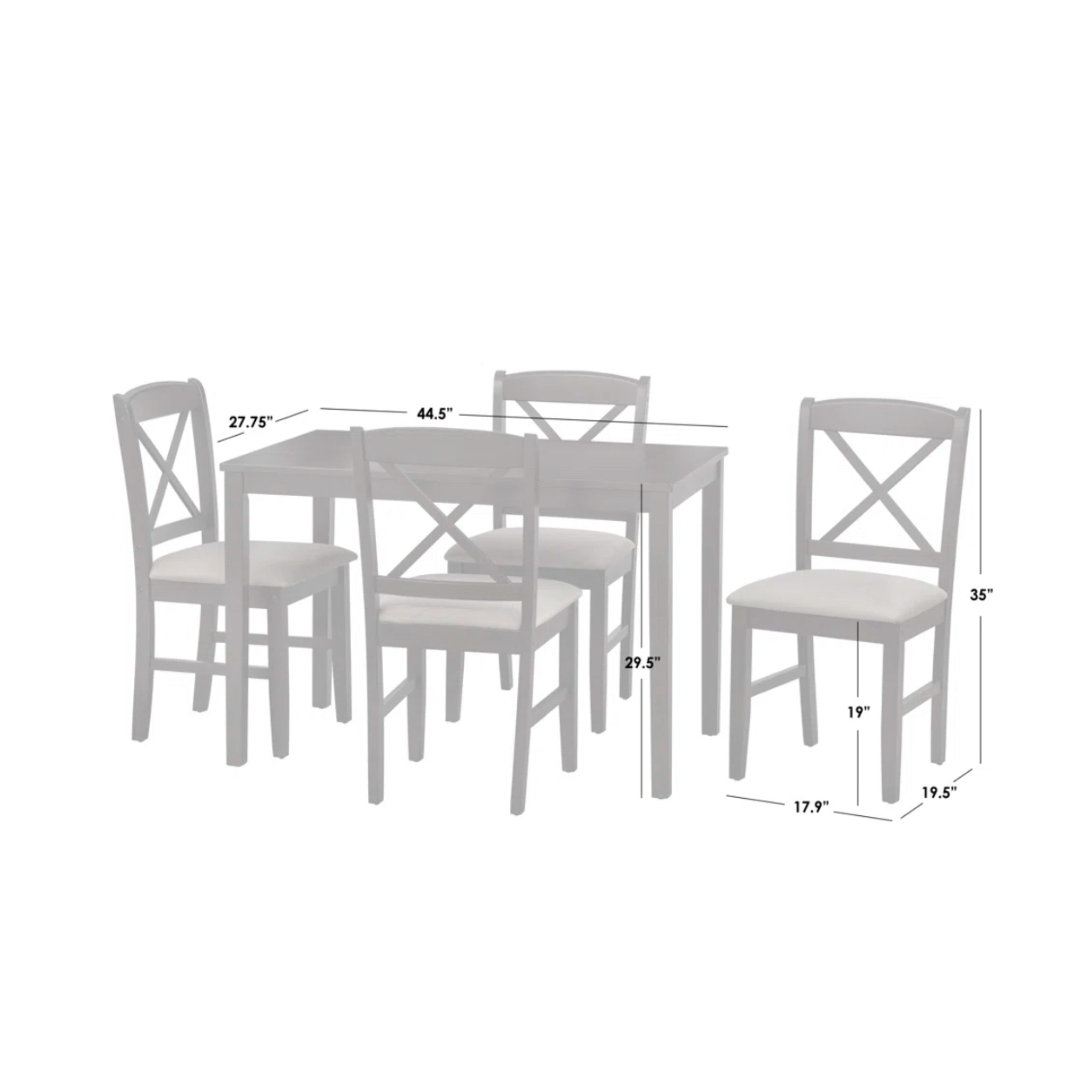 Space-Saving Farmhouse Dining Table Set for 4