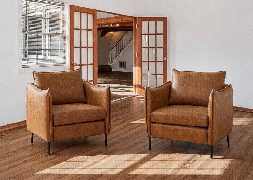 Modern Faux Leather Armchair