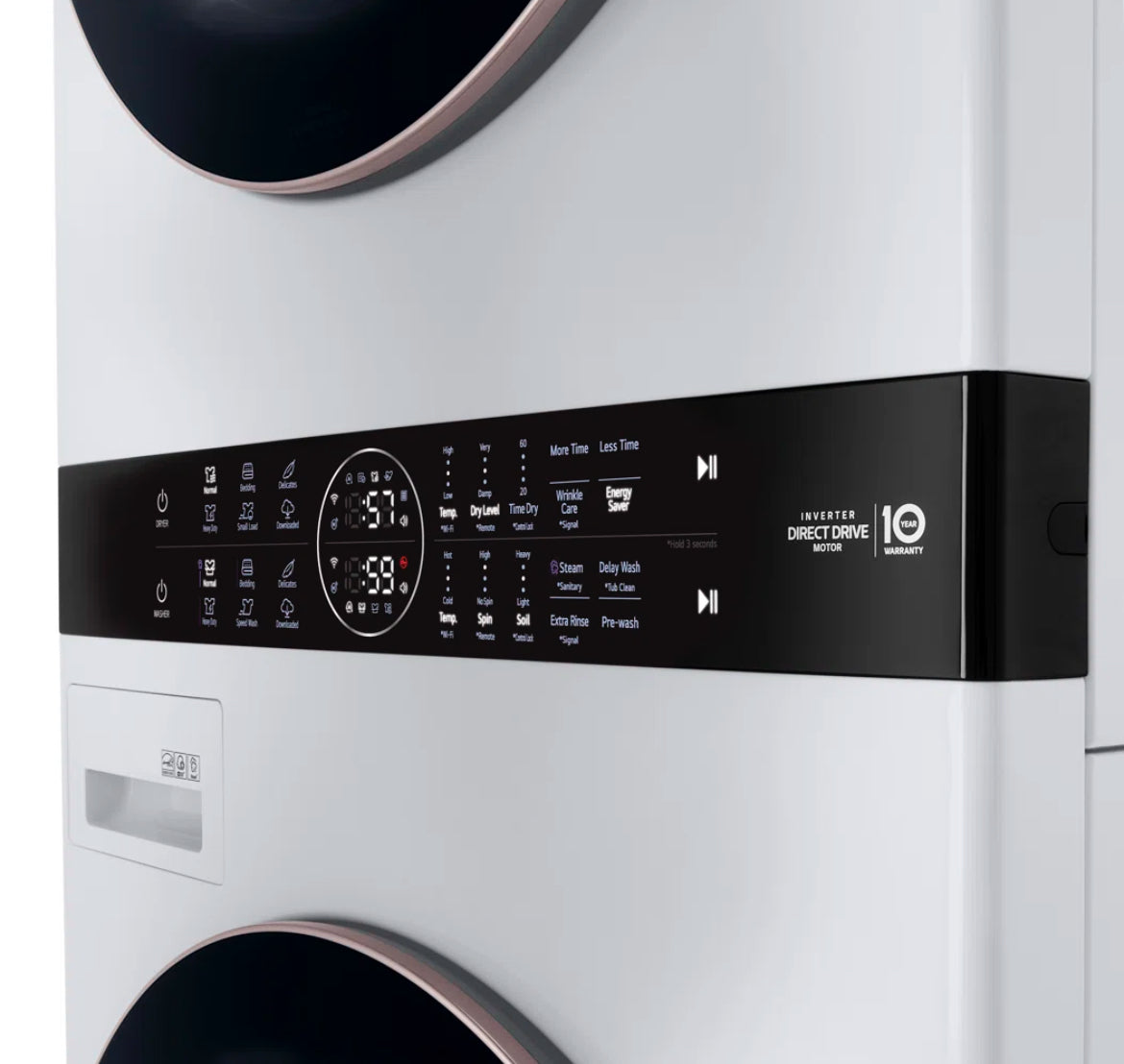 LG Single Unit Dryer & Front Load WashTower w/ Center Control Washer