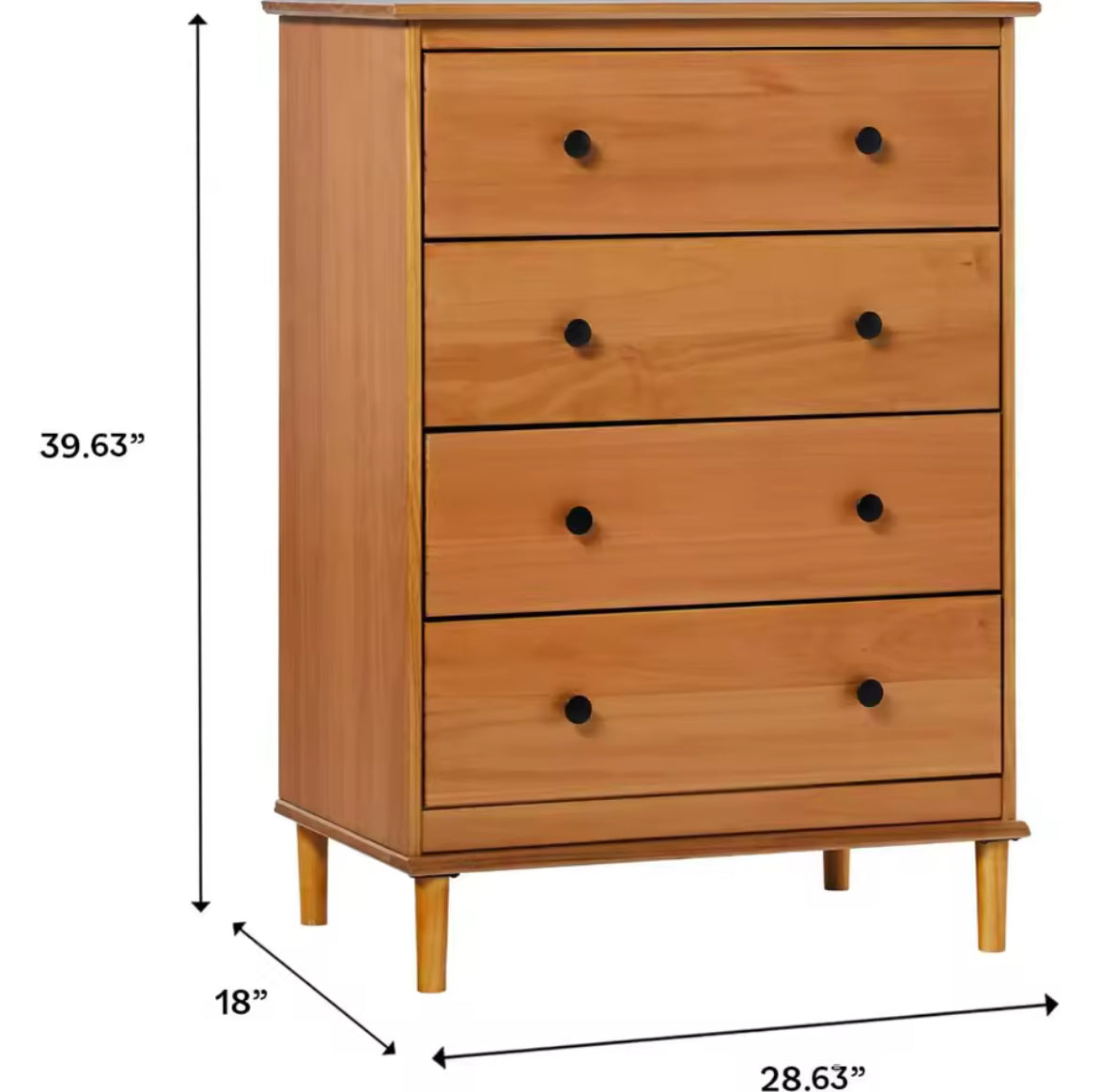 4-Drawer Solid Wood Chest