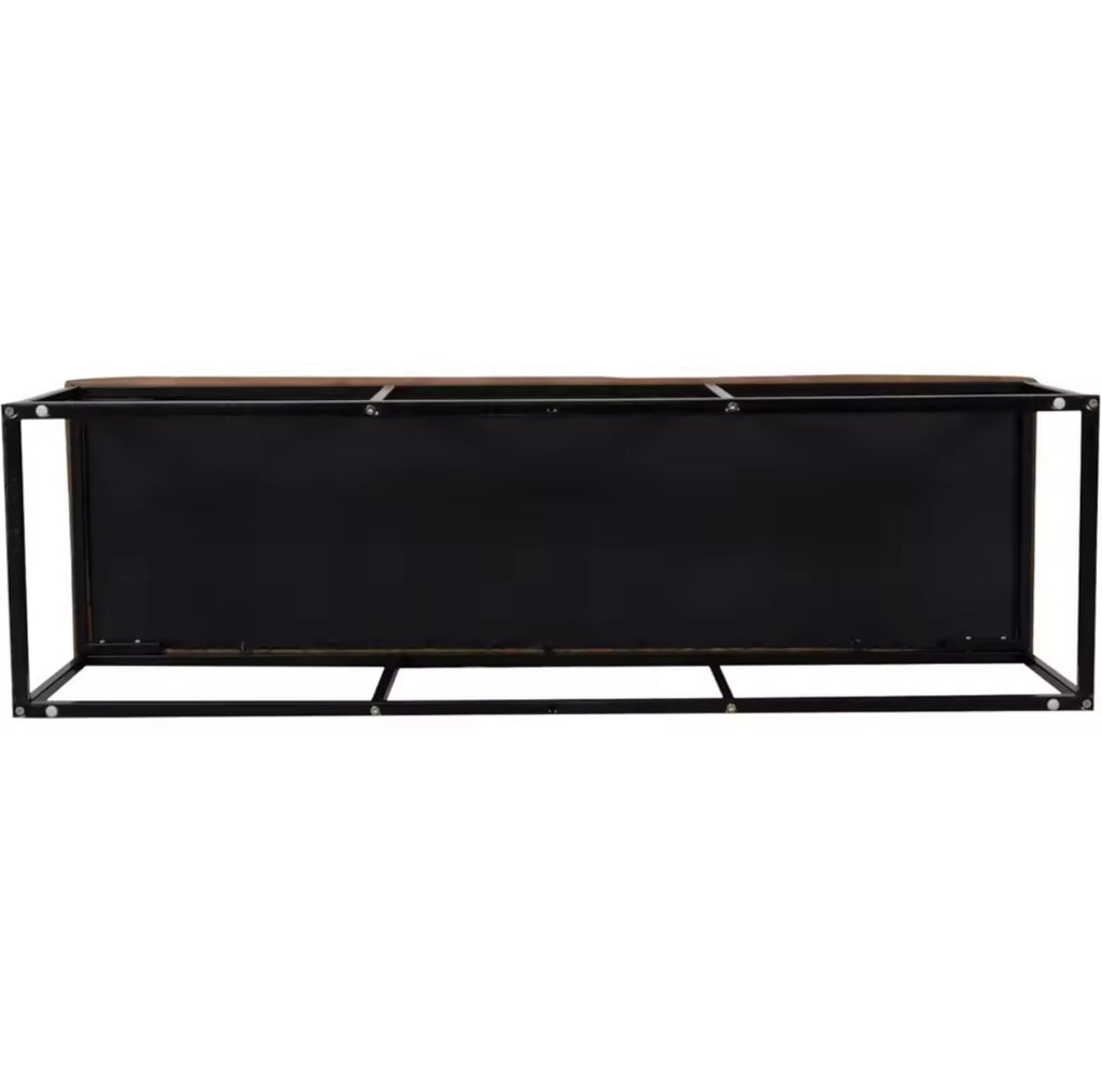 52” Faux Leather Tufted Bench