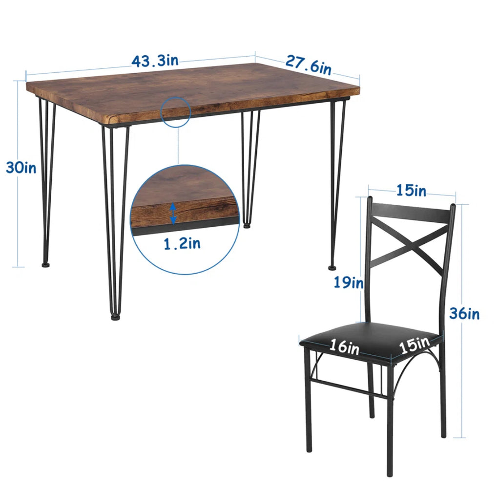 Wooden Kitchen Table Set for 4