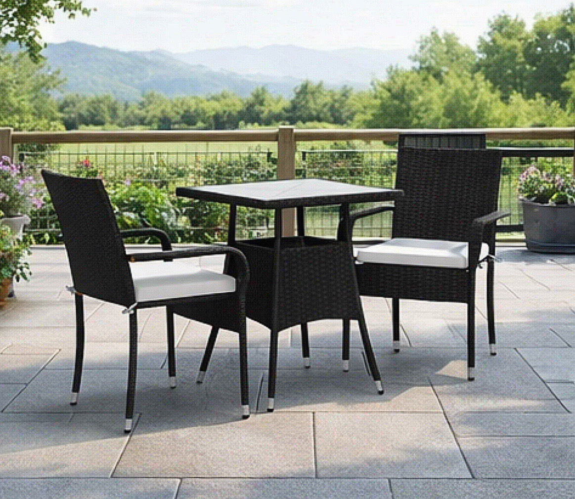 7-Piece Patio Dining Set w/ Brown Sling Chairs