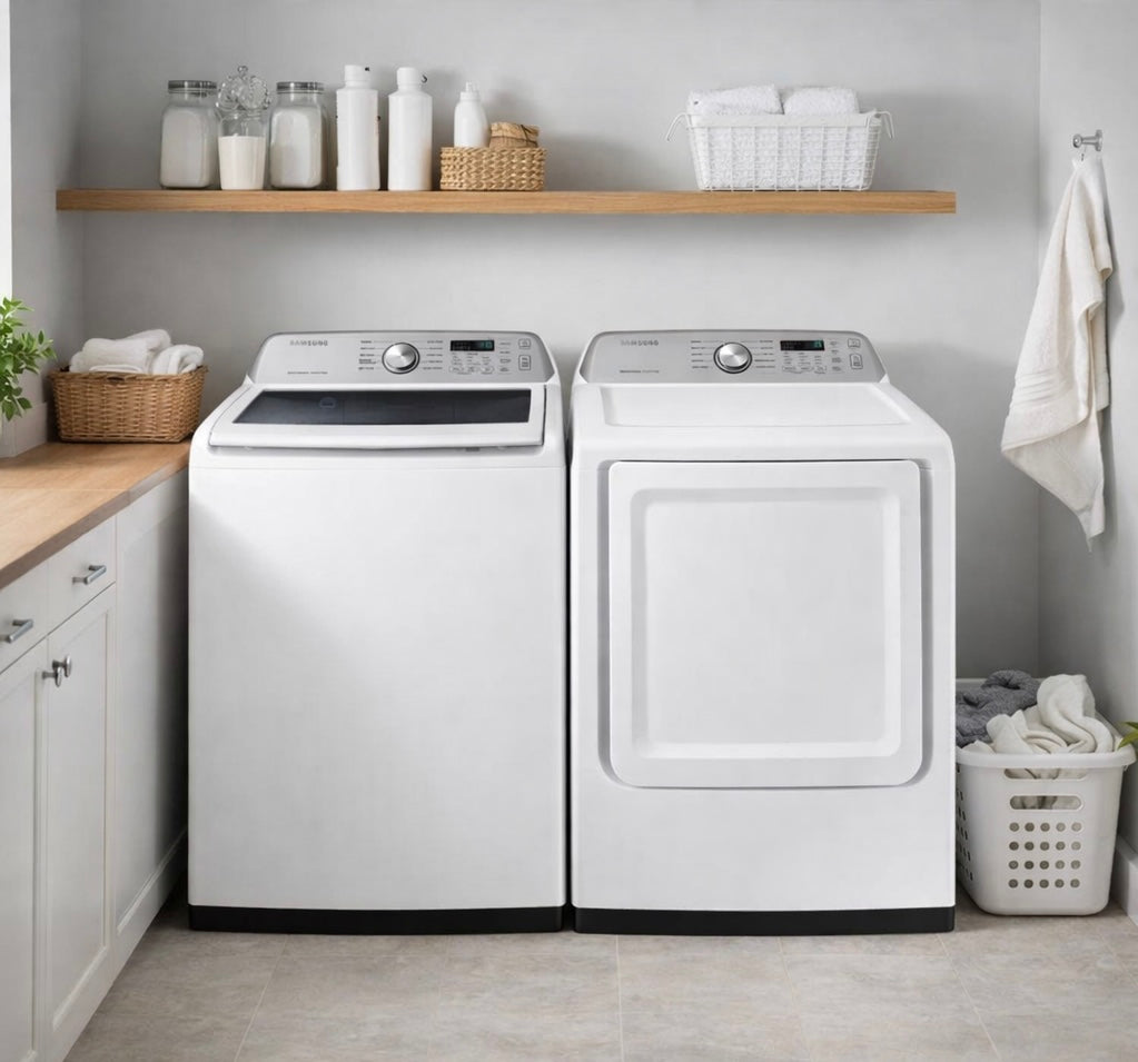Samsung Large Capacity Top Load Smart Washer & Smart Gas Dryer