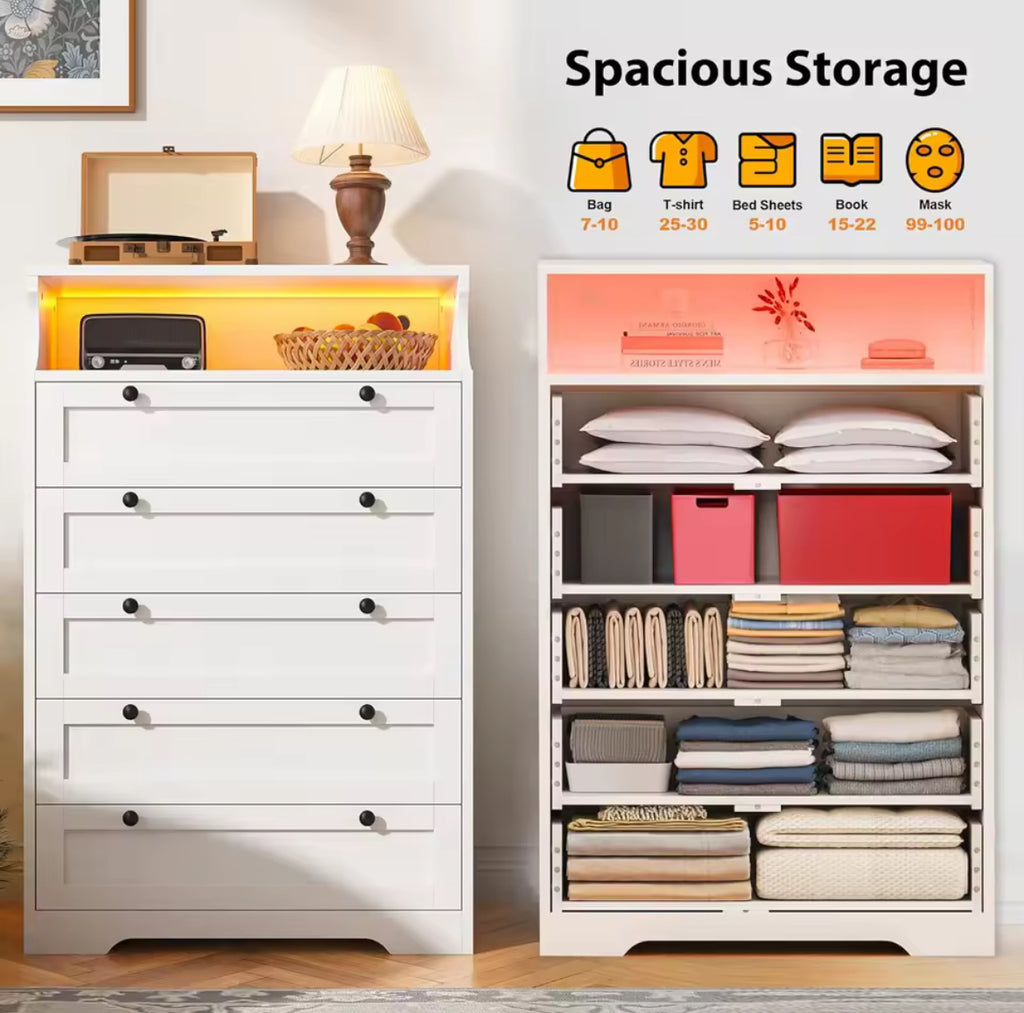 5-Drawer Bureau w/ LED Light