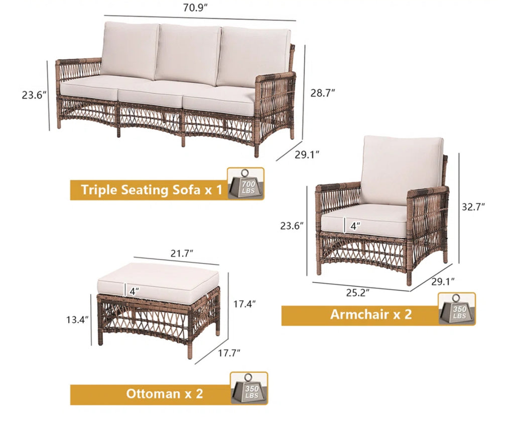 Wicker Patio Set w/ Cushions