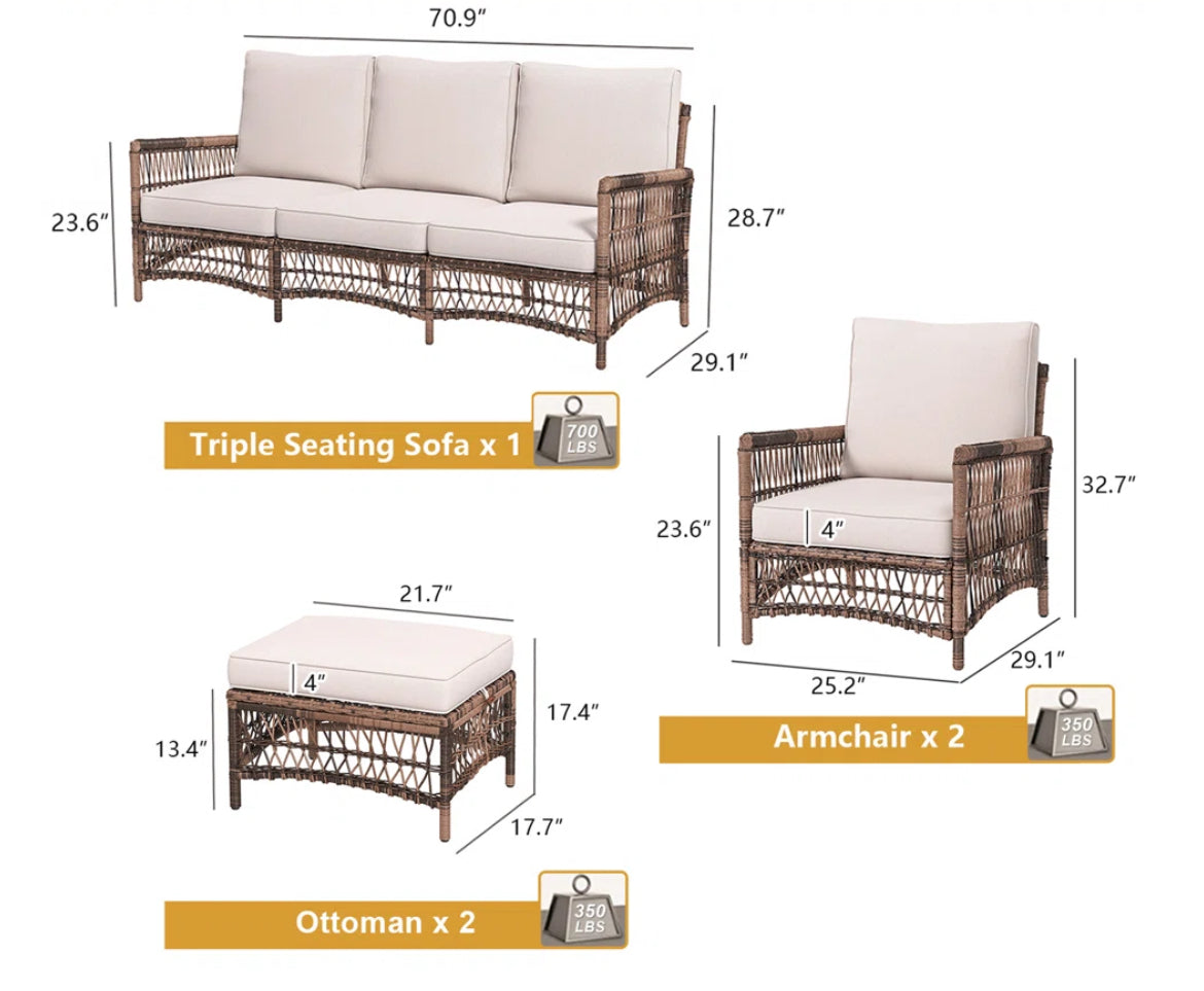 Wicker Patio Set w/ Cushions