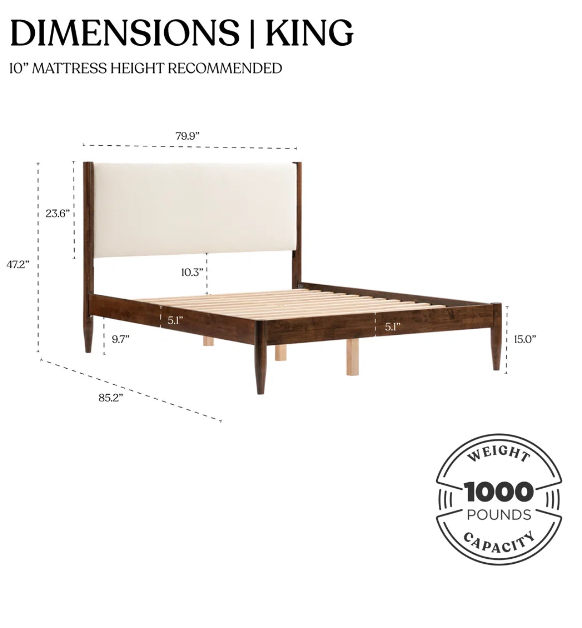 Bed Frame w/ Wing Side