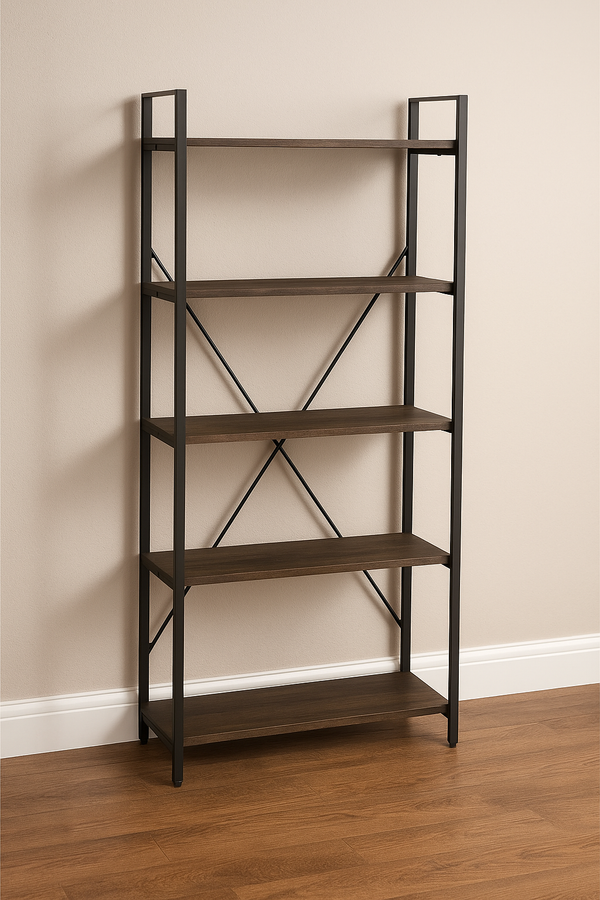 5-Tier Industrial Bookshelf