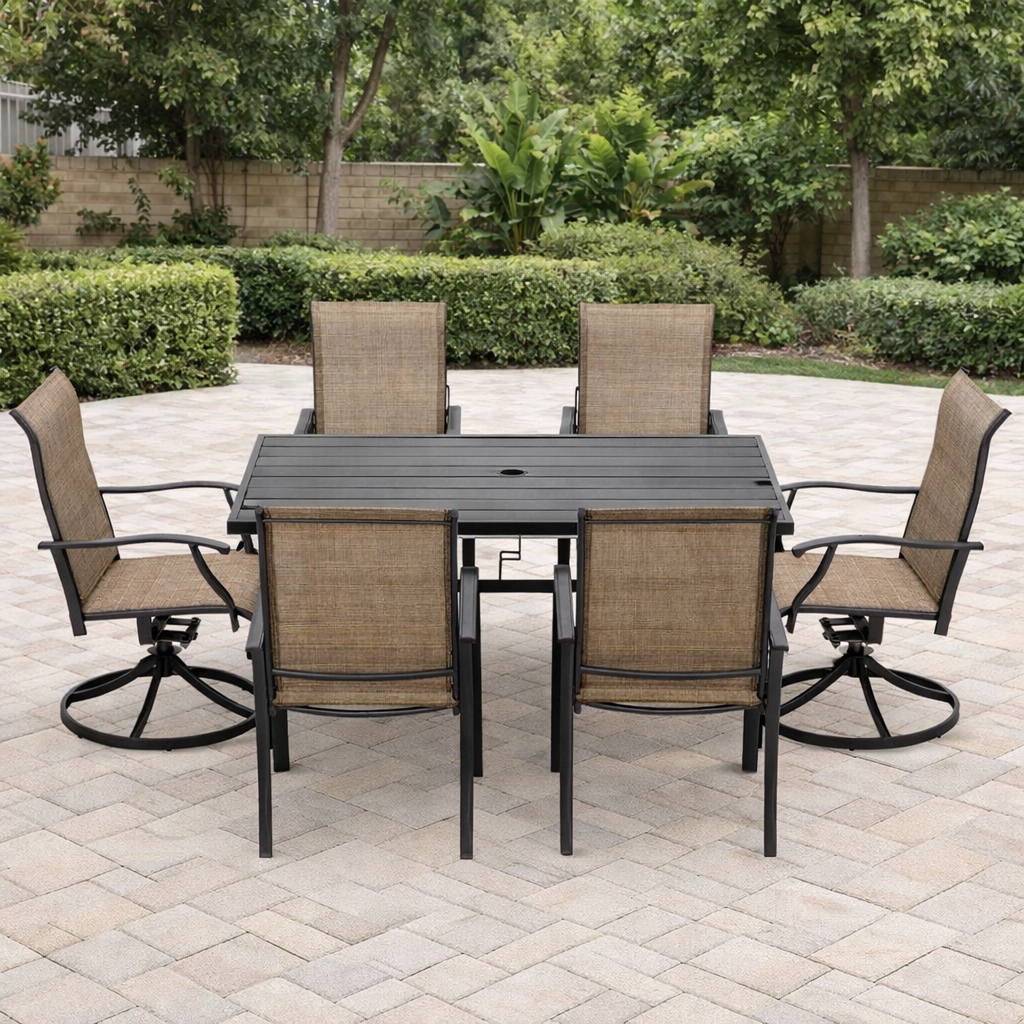 6-Person Metal Dining Set