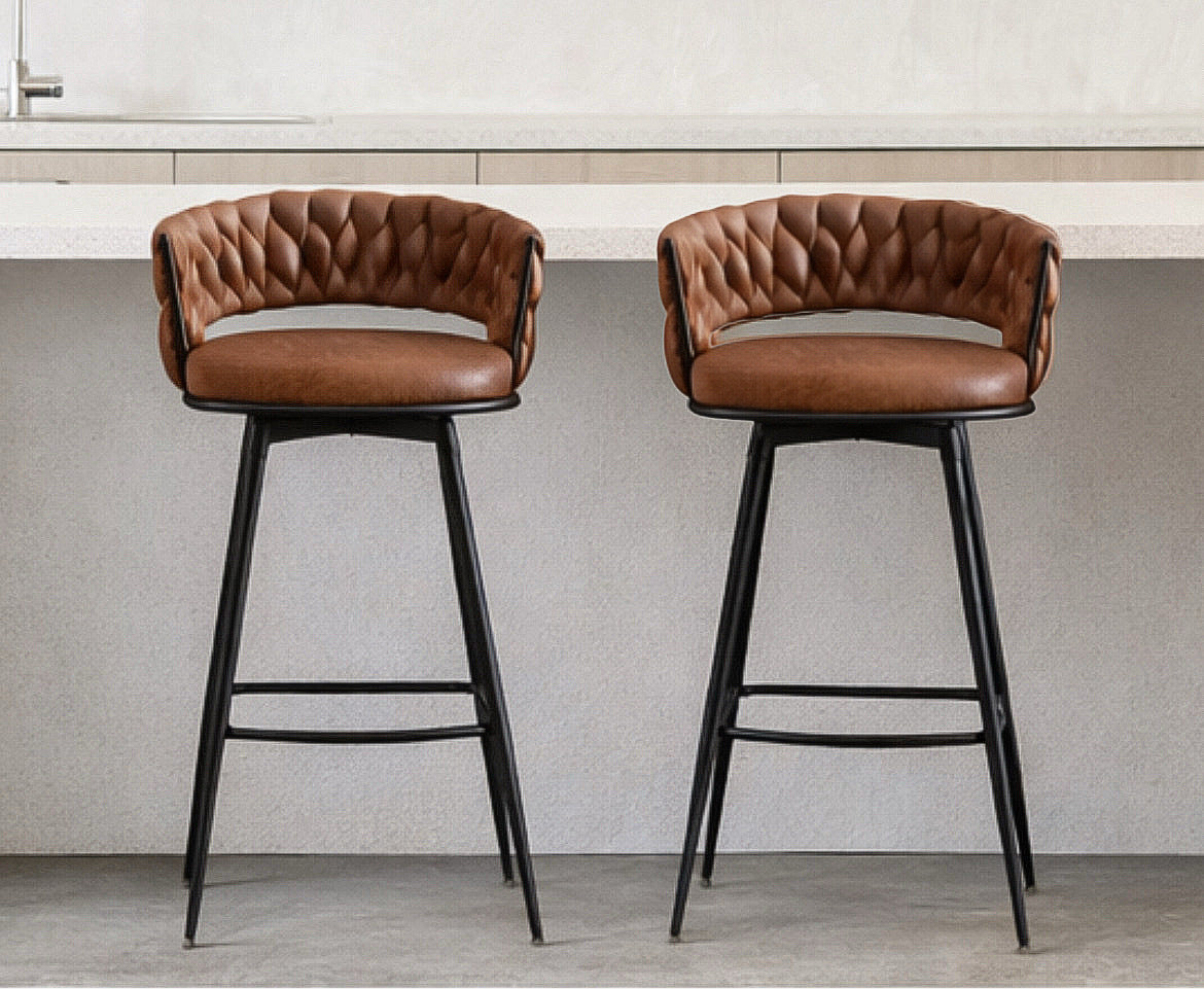 Counter Swivel Bar Stool w/ High Backrest (Set of 2)