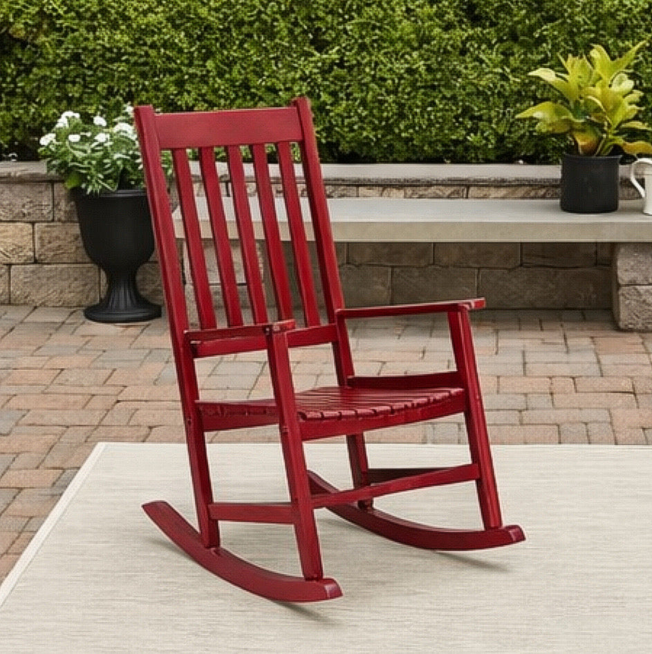 High-Back Wooden Rocking Chair
