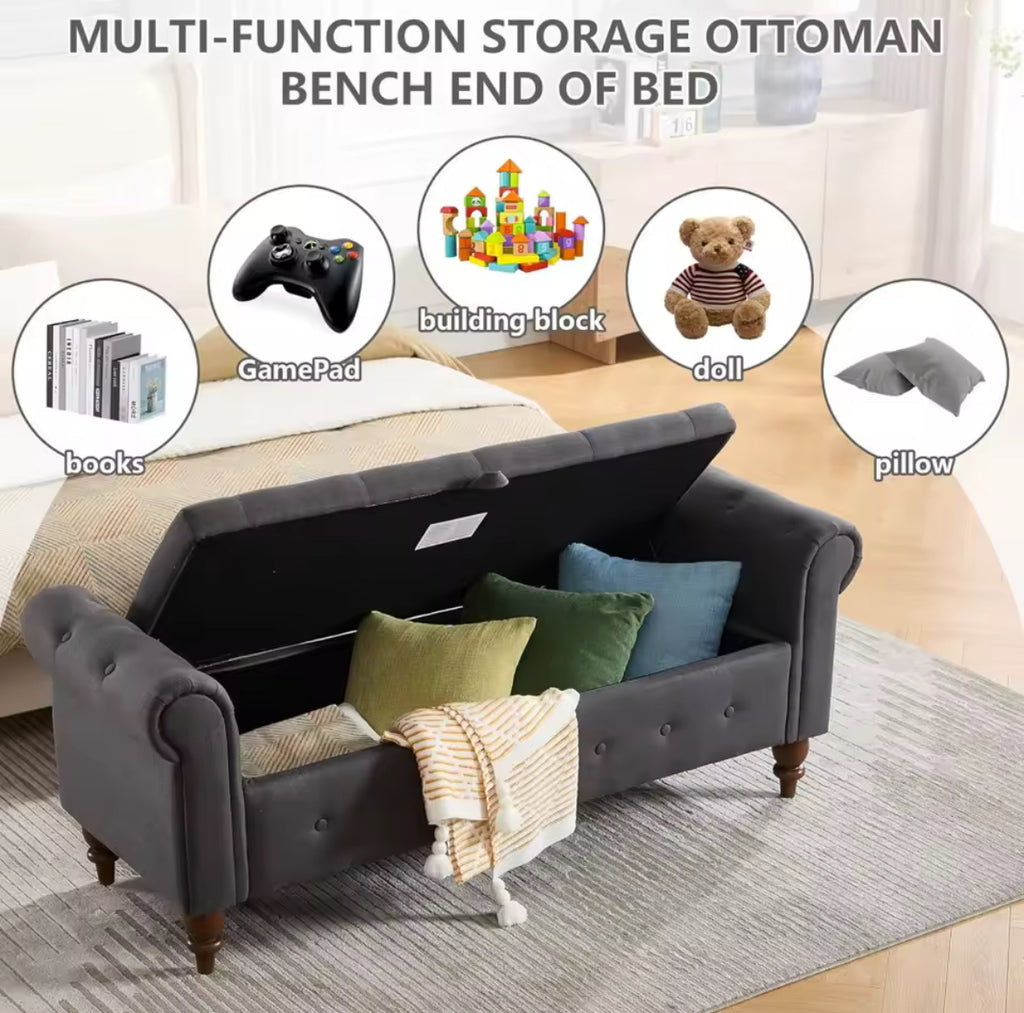 63" King-Size Storage Bench