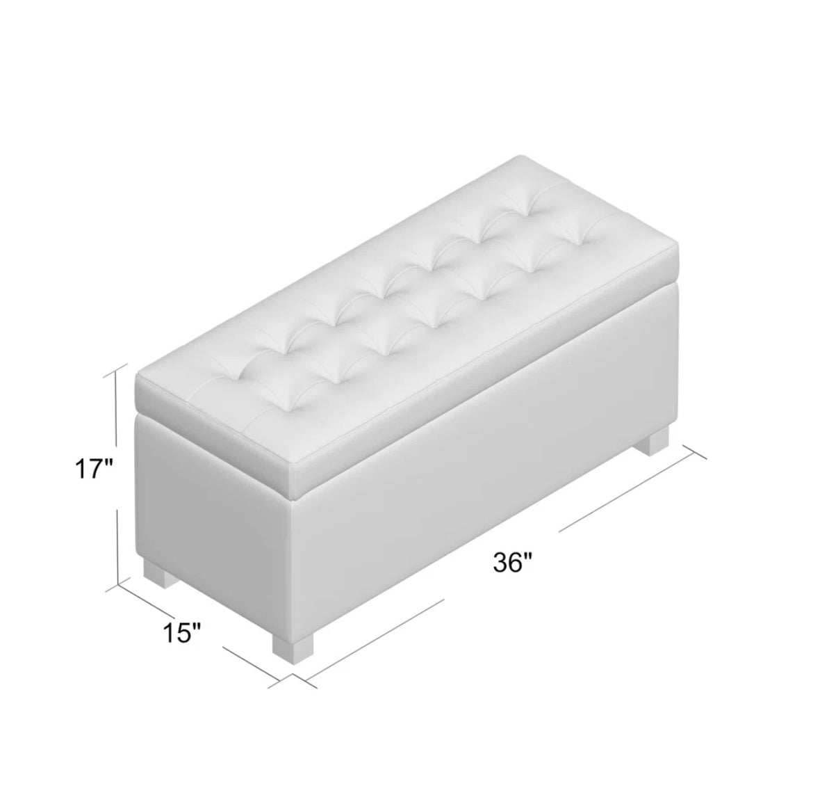 43” Storage Ottoman Bench