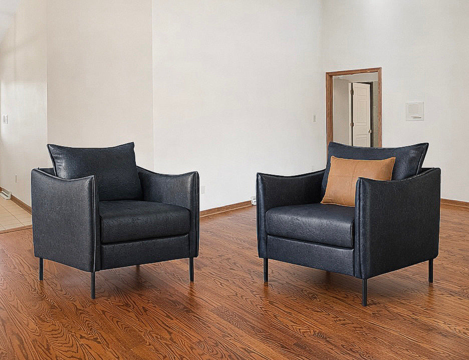 Modern Faux Leather Armchair