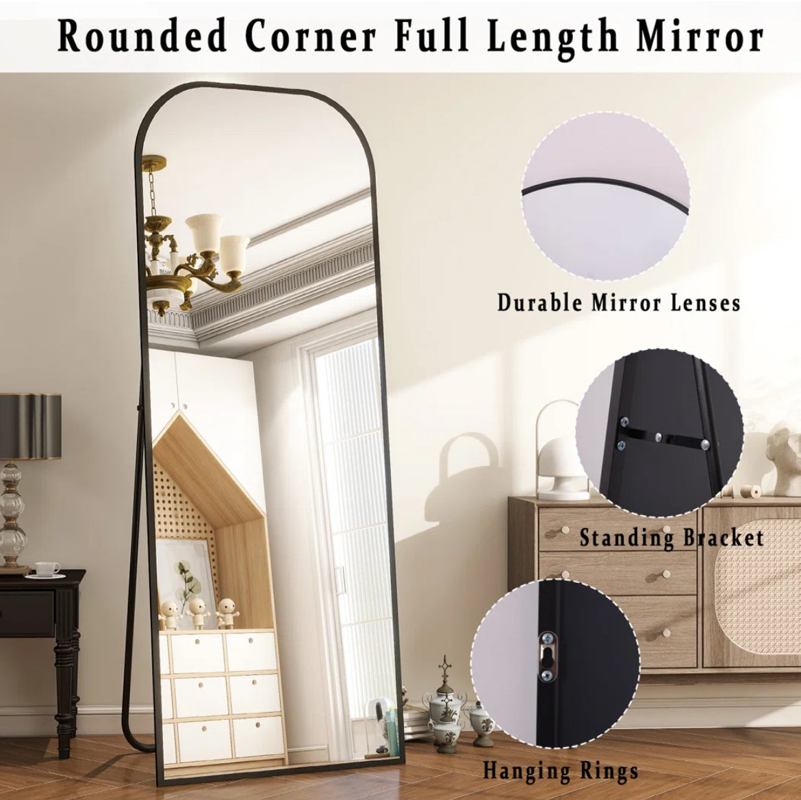 Aluminum Floor & Wall Mirror