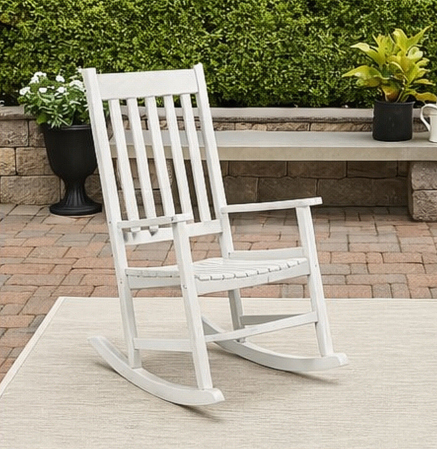 High-Back Wooden Rocking Chair