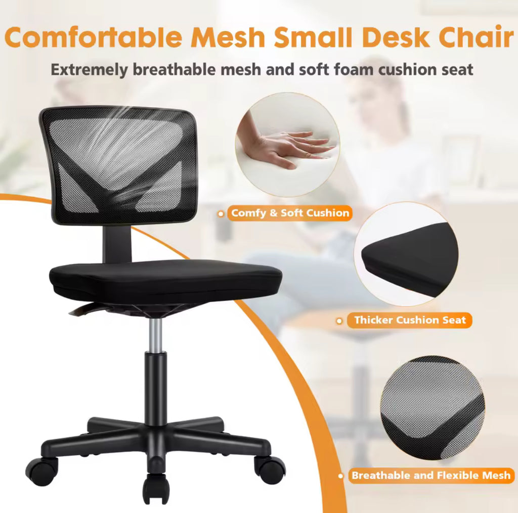 Mesh Armless Office Chair w/ Lumbar Support