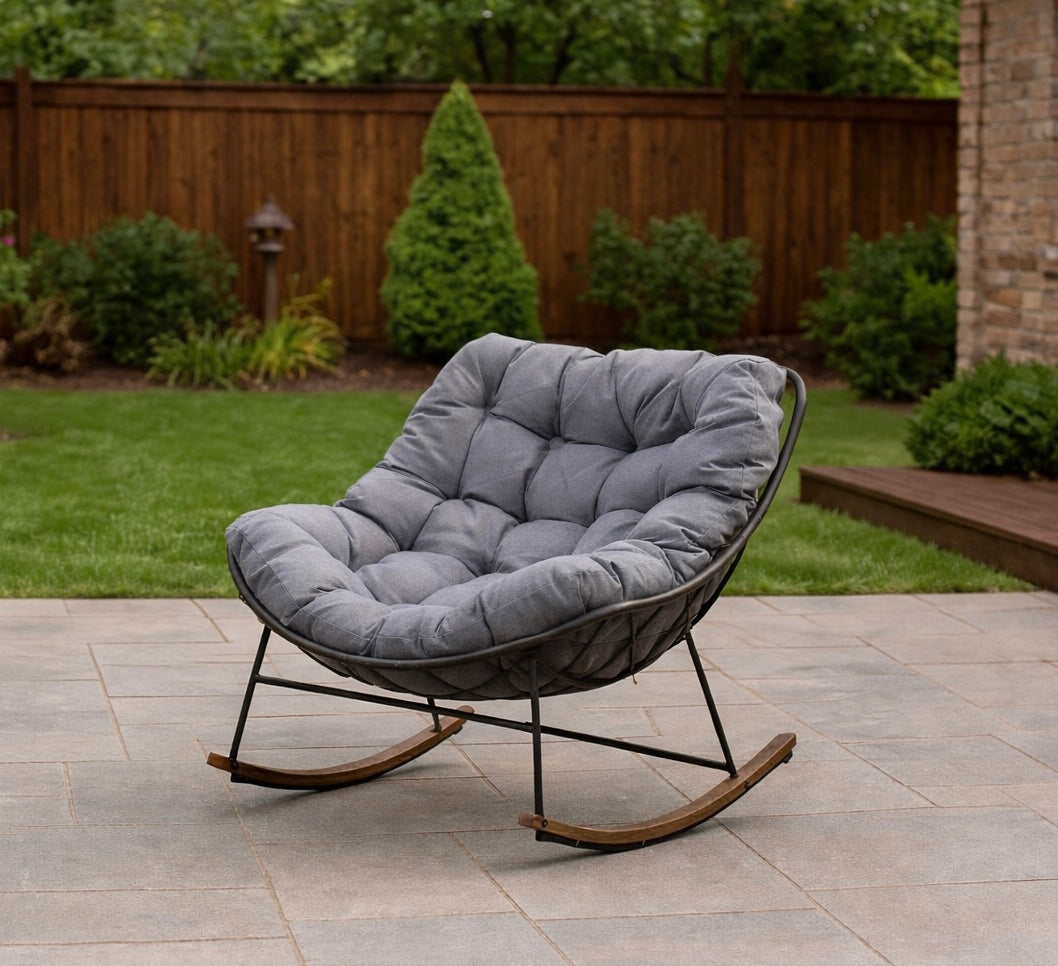 Coated Steel Outdoor Rocking Chair