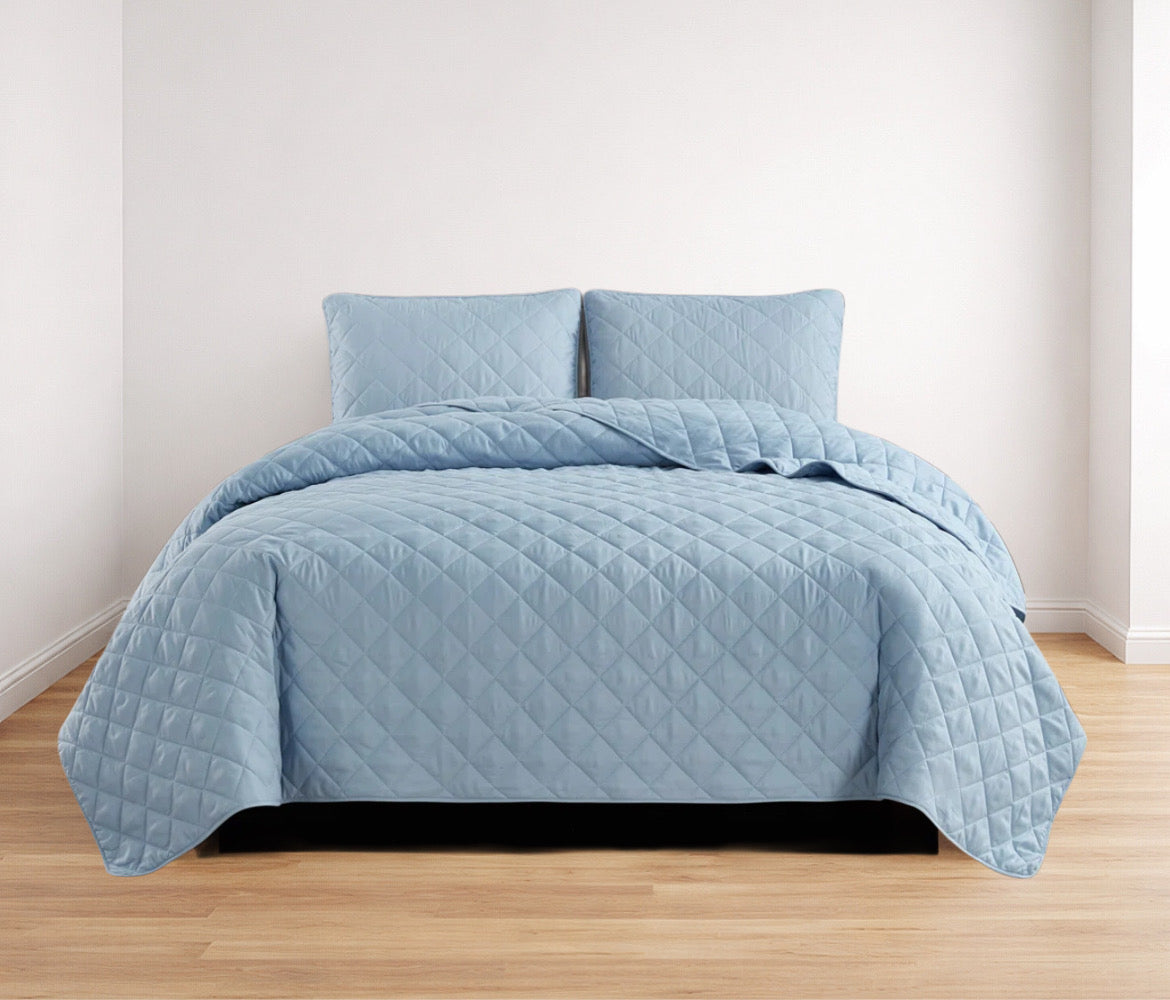 Microfiber Reversible Quilt Set