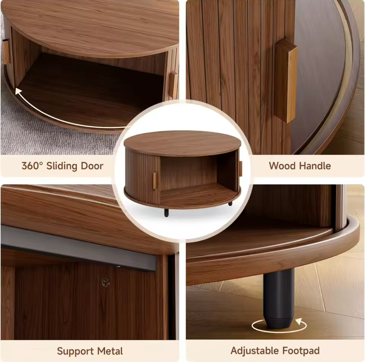 Round Wooden Coffee Table