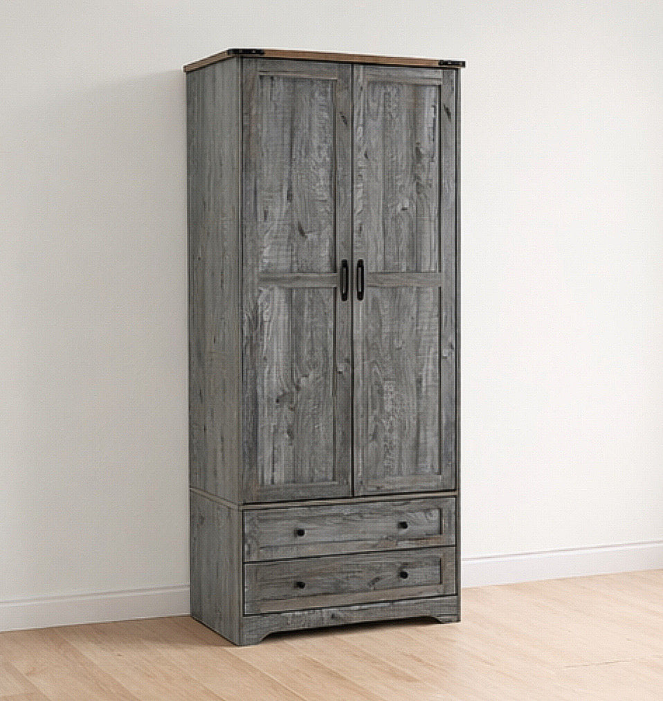 American Wooden Armoire w/ 2 Doors & 2 Drawers